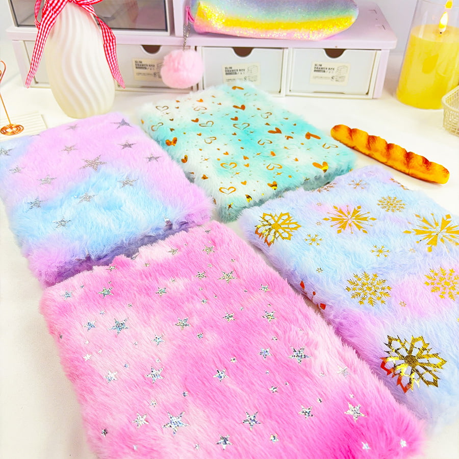 Pluszowy notatnik A5 z uroczym pamiętnikiem w kształcie gwiazdek